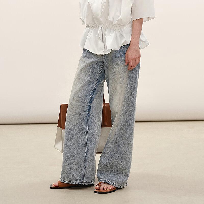 Less 2026 Summer Wide-Leg Denim Pants