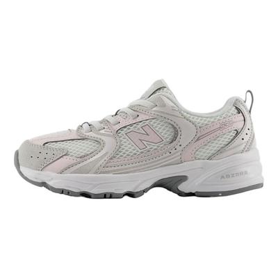 NB 530 Stoff Bequem Vielseitig Mittelhohe Laufschuhe Kinder Sneaker Grau Weiß P5304AU