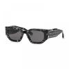 Philipp Plein Sunglasses Geometric Full Rim Marbled Black Frame And Grey Lens