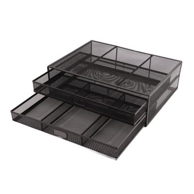 Monitor Stand Riser with Drawer Large Storage Space Anti Slip Rubber Pad Metal Mesh Monitor Riser