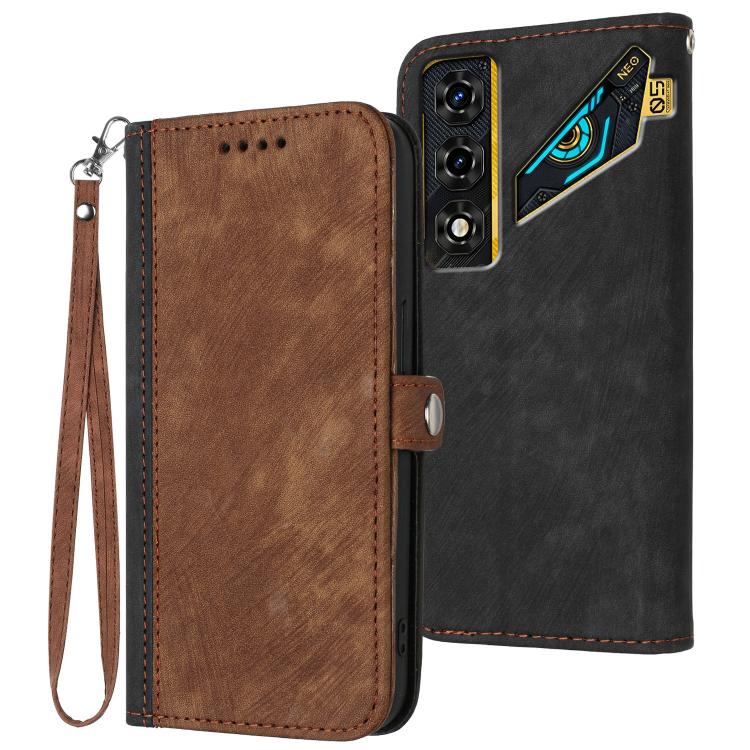 Side Buckle Double Fold Hand Strap Leather Phone Case