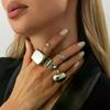 5Pcs Set Goth Crystal Open Ring For Women New Trend Geometric Adjustable Knuckle Rings New Year Party Jewelry Gift