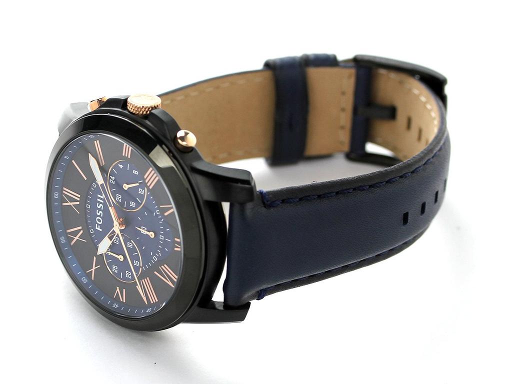 Fossil Grant Chronograph Quartz Watch FS5061 Men's Black Navy