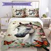 Horse Bedding Set Breathable Duvet Cover with Pillowcases Decorative Bed Linen for Bedroom Home Decoration Birthday Gift