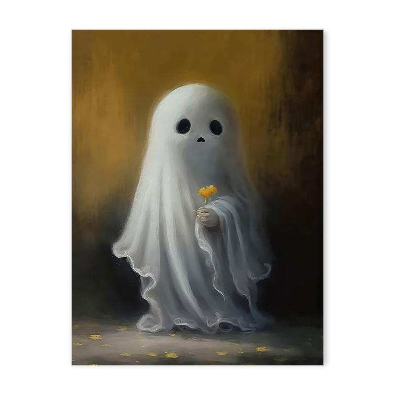Vintage Halloween Cute Black Cat Candle Ghost Canvas Painting Nordic Dark Horror Academy Posters Bedroom Wall Art Home Decor