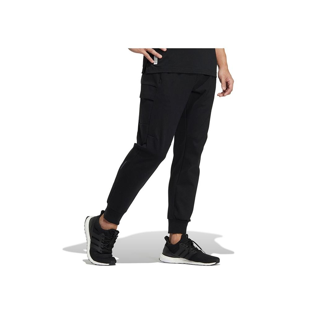 Adidas Elastic Waist Straight Leg Track Pants Men Bottoms Black HE5136