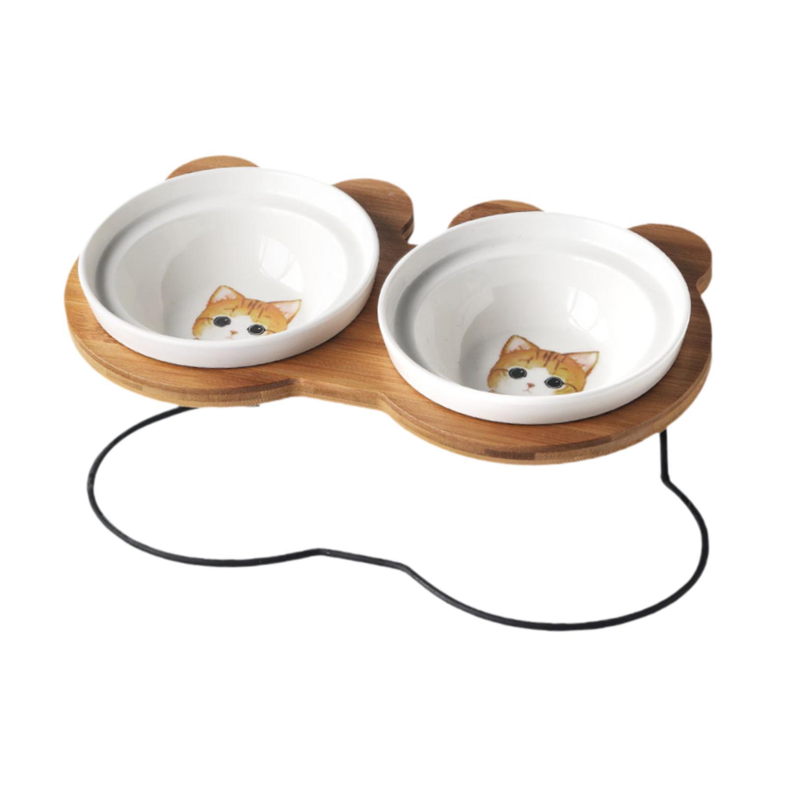 

Raised Cat Bowls Dog Water Bowl Non-Slip Neck Protection for Small Medium Cats Dog Bowl