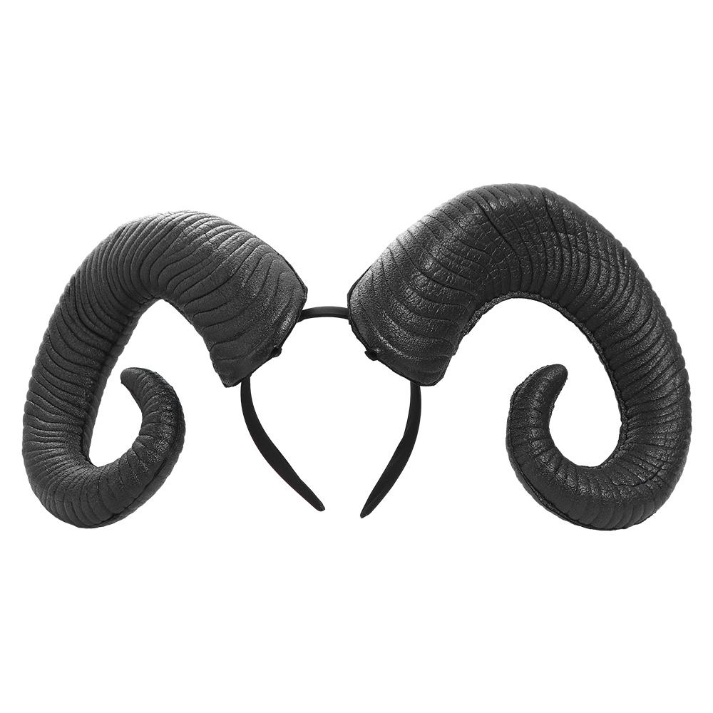 

Pu Halloween Demon Horns Headband Cosplay Headband Stage Performance Props Devil Ox Horn Hairband Headpiece Headwear Lady