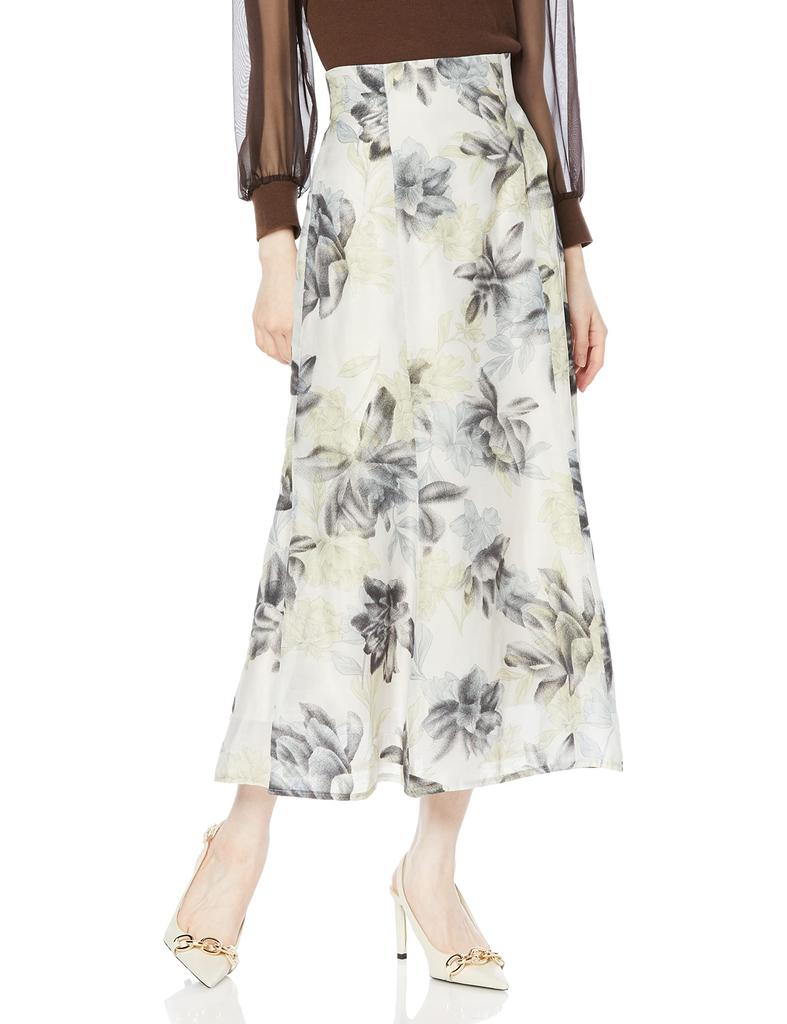 Jill by Jill Stuart Women's Flocked Flower Skirt, Yellow, Size M