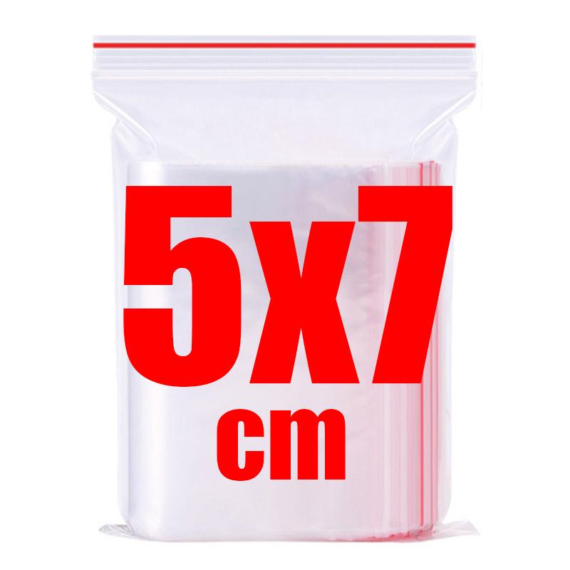 500/100pcs Self Sealed Bags Plastic Storage Bag for Jewelry Food Pills Transparent Zipper Storage Bag Package Pouches Wholesale