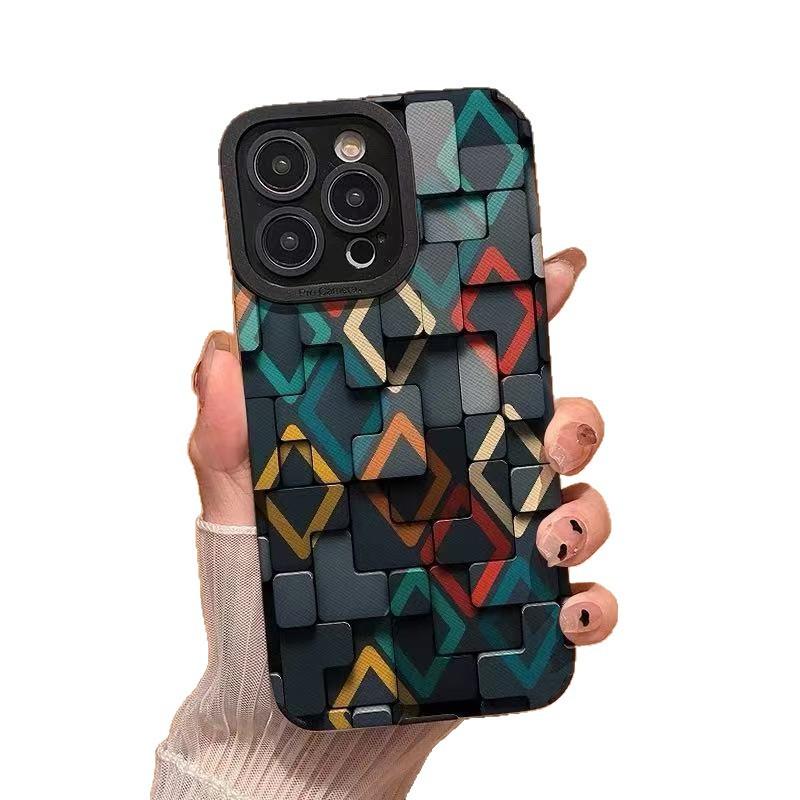 Vhodné pro pouzdro na telefon Samsung S24 pro muže S25 pro ženu A55 vizuální kreativní blok A32 ochranné pouzdro S23