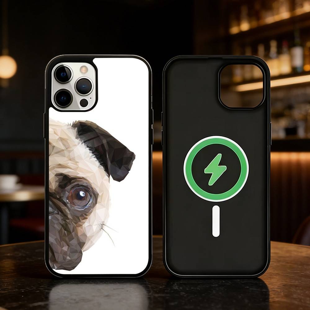 Pug Dog Funny Cartoon Phone Case For iPhone 17,16,15,14,13,12,Plus,Pro,Max For Magnetic Wireless Charge