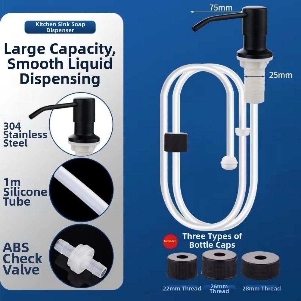 304 Stainless Steel Detergent Dispenser Hand Pressure Liquid Dispenser Kitchen Hardware