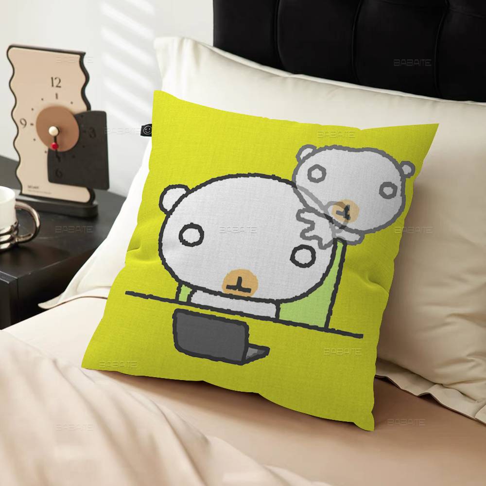 INS Puppy Seal Cartoon Decorative Room Aesthetics Pillow Case Home Decor Bedroom Sofa Bed Couch Pillow Cover 45x45