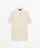 Masimodutti 100% Cotton Ribbed Knit Polo Shirt