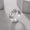 Vintage Thai Heart Pink Diamond Poker Theme Unisex Ring
