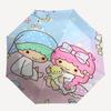1pc Little Twin Stars Automatic Opening/Closing Umbrella - Portable Three-Fold Design with 8-Bone Iron Frame, Perfect for Outdoor Use, Festive Gifts,
