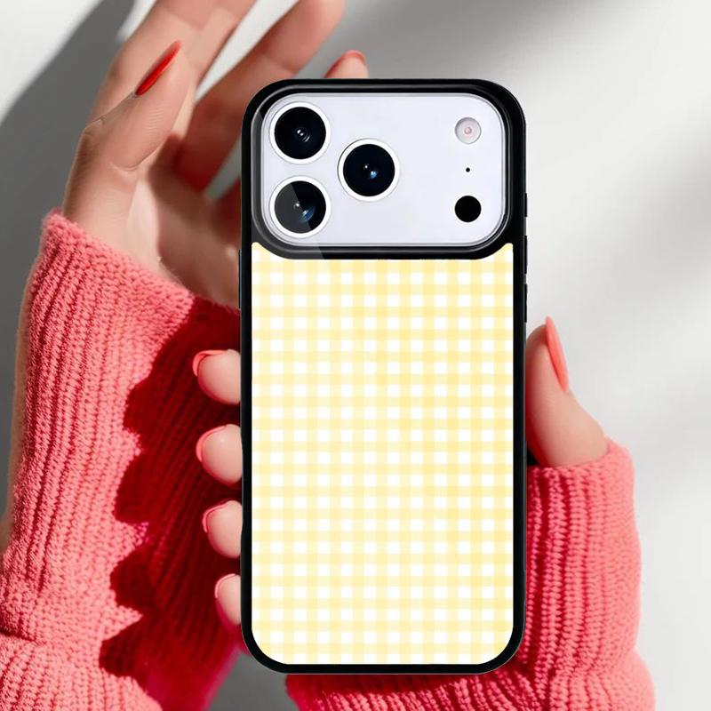 Pastel Gingham Phone Case for iPhone 17 Air 16e 15 14 13 Pro Max Back Cover for 12 11 Pro Coque