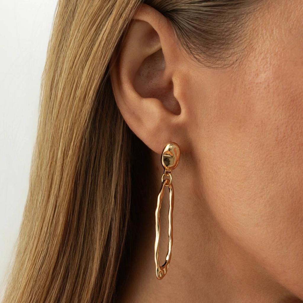 SHIXIN Unique Asymmetry Imitation Pearl Drop Earrings Women Creative Irregular Geometric Pendant Earrings Fashion Jewelry Gift