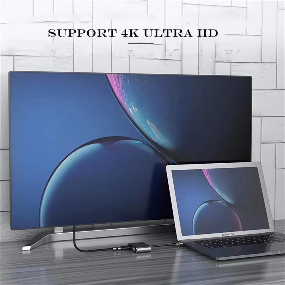 USB C To HDMI-Compatible VGA Type-C Digital AV Multiport Adapter Thunderbolt 3 Converter To 4K 1080P Fast Charging for MacBook