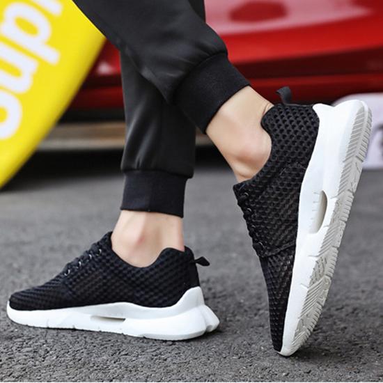 Pánské boty s dutými prodyšnými otvory, Běžecké boty, Síťované boty, Letní lehké ležérní sportovní boty, Běžecké boty