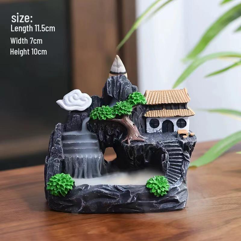 Zen Resin Backflow Incense Burner - Creative Ceramic Sandalwood Ornament for Home