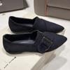 Spring and Autumn Footwear Plus Size Pointed Shoes Joker Flat-bottomed Soft Leather Women's Shoes