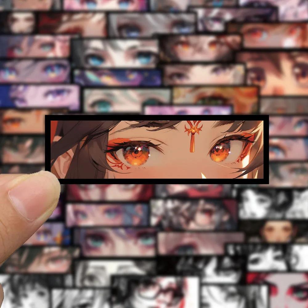 10 30 50Pcs Cute Anime Girls Eyes Stickers Aesthetic Cartoon Decal Diy Skateboard Laptop Luggage Waterproof Cool Kid Toy Sticker
