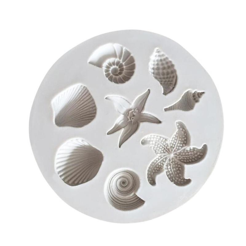 DIY Sea Creatures Conch Starfish Shell Silicone Molds Fondant Candy Cake Decorating Tools Creative DIY Chocolate Mold Baking