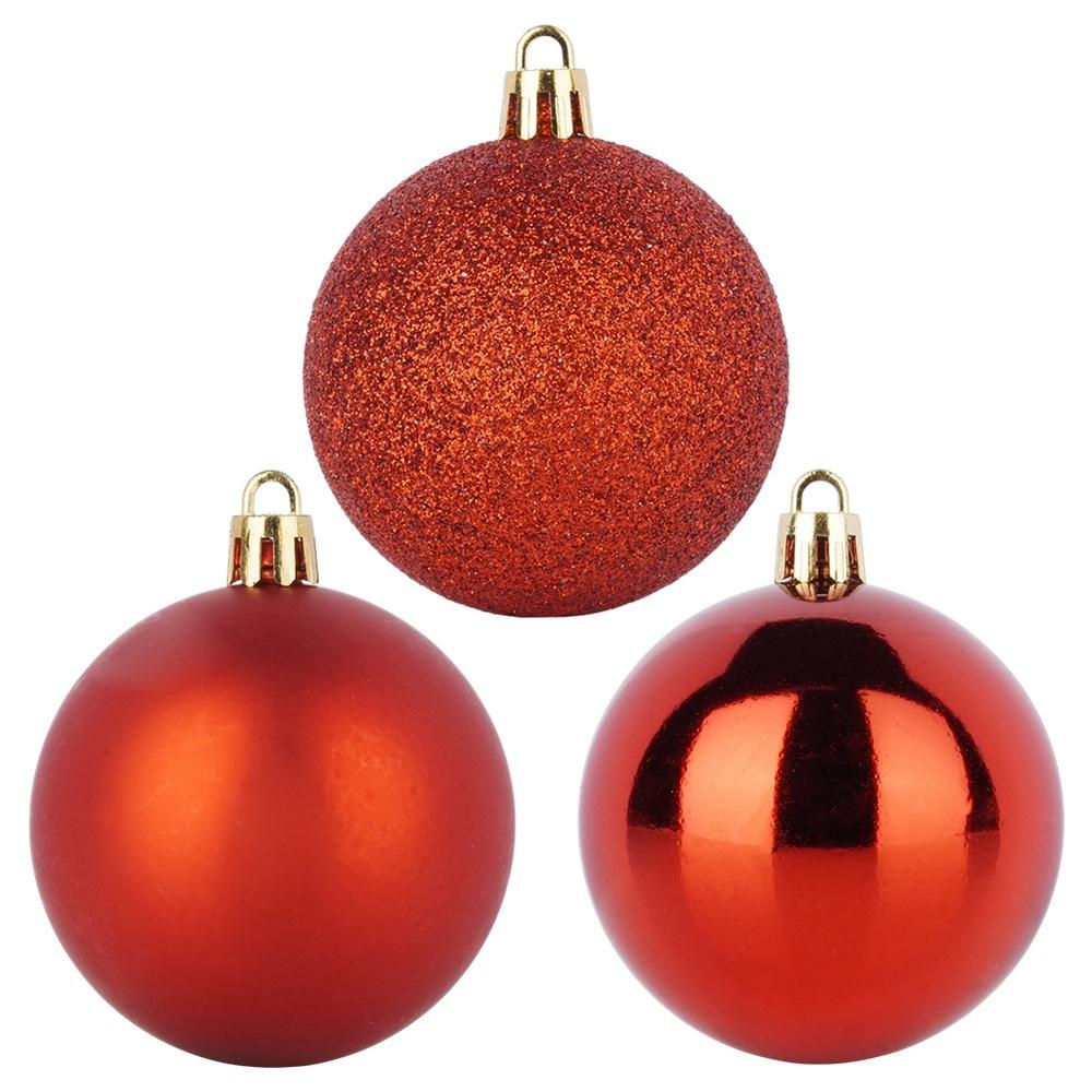 Shatterproof Christmas baubles red 5 cm 16 pcs.