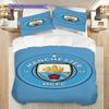 Manchester City Emblem Bedding (1 * duvet cover + 2 * pillowcase, without core) 2DFlat Soft and comfortable Bedding set Duvet cover and pillowcase