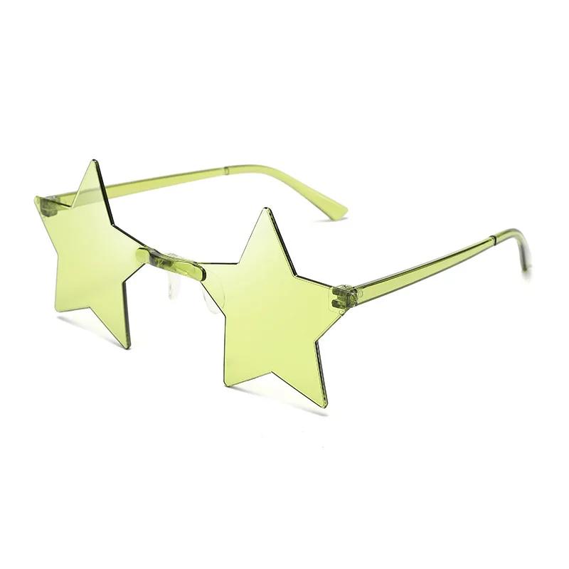 Star Shape Sun Eyeglasses Ultra Light Funny Pentagram Candy Colors Eyewear Decoration Party Rimless Sunglasses UV400 Gafas De Sol