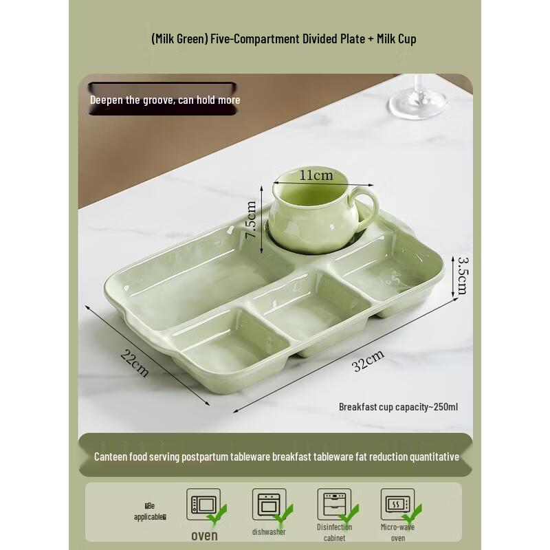 Divided Ceramic Breakfast Plate Set