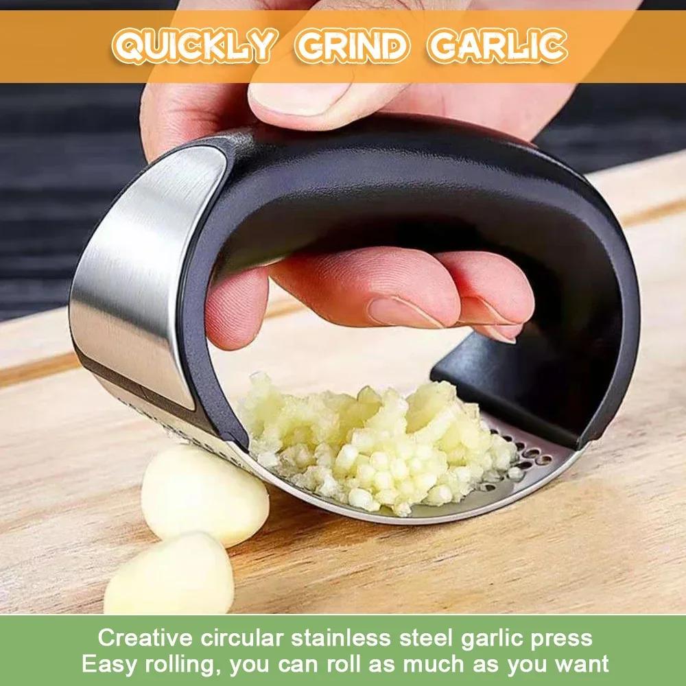 Fruit Vegetable Tools Kitchen Gadget Accessories Stainless Steel Garlic Press Crusher Manual Garlic Mincer Chopping Garlic Tool