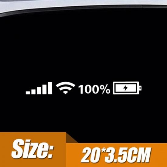 Reflective Sticker Funny Wifi Battery Level Signal Vinyl Decals Car Accessories
