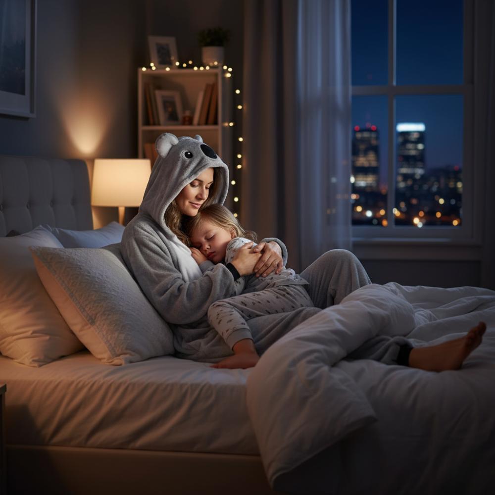 Jednodílný kostým Koala Pánské pyžamo Dárek pro manžela Kigurumi Kombinéza Zimní M Jednodílný kostým Koala - S