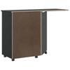 Mobile Filing Cabinet with Desk MOSS Black Solid Pine Wood