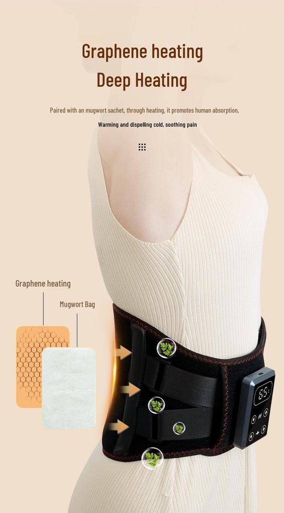 Rechargeable Lumbar Support & Heating Massager with Hot Compress & Vibration Therapy