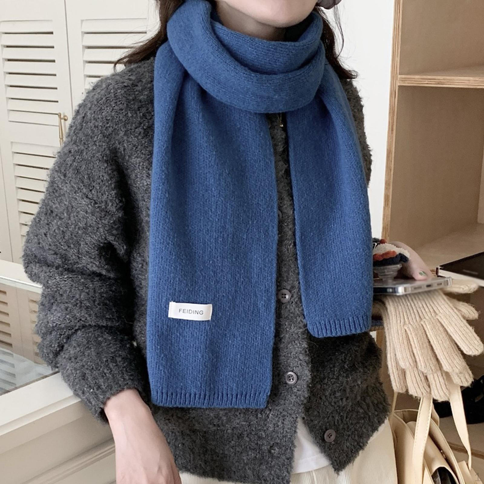 

Зимний вязаный шарф для мужчин и женщин, шарф с запахом для холодной погоды, мягкие теплые вязаные шарфы, спортивная шея