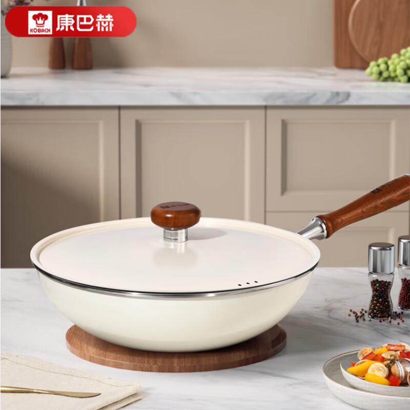 KOBACH 32cm Titanium Enamel Non-Stick Wok