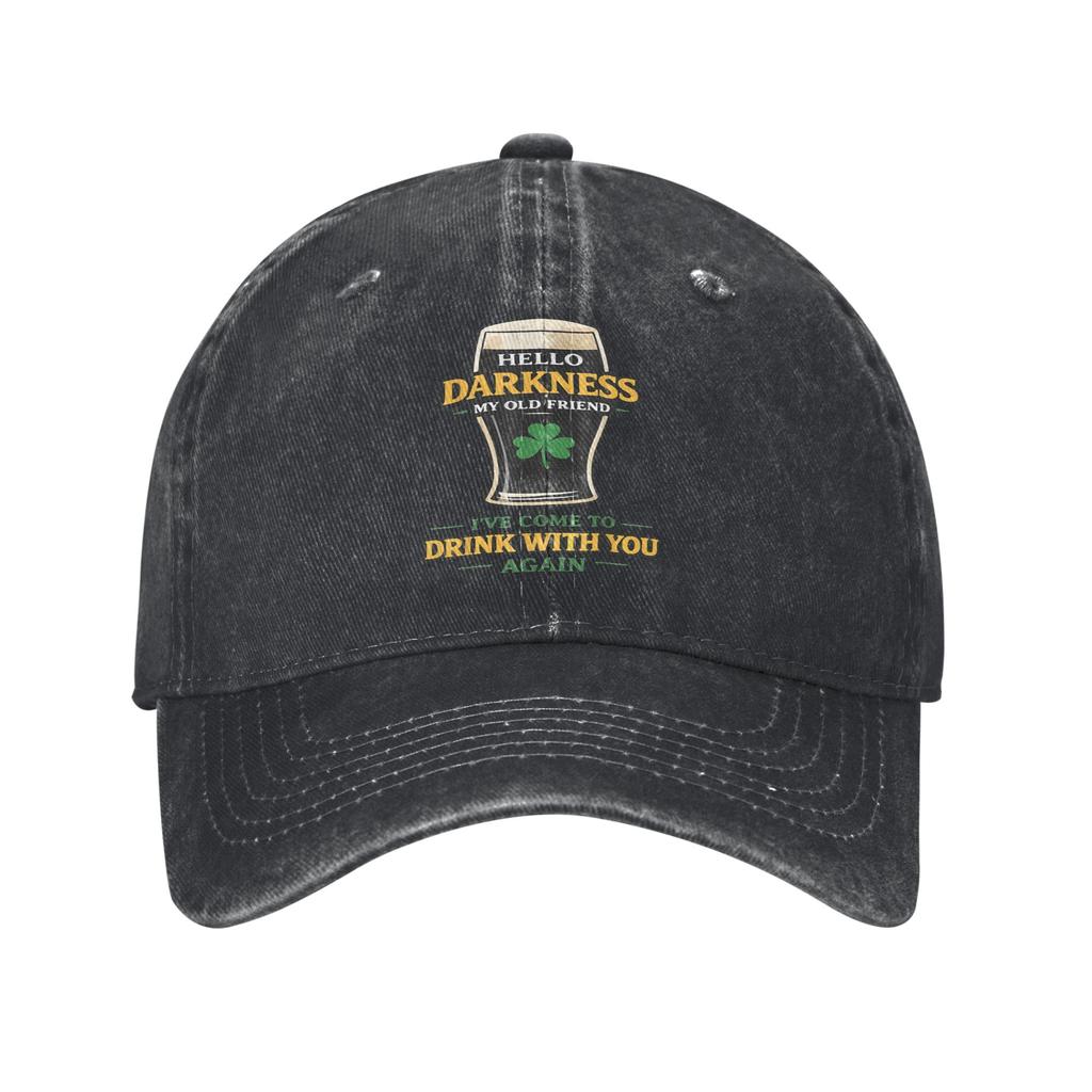 Hello Darkness My Old Friend Irish Beer St Sun Baseball Cap  Trendy Women Men Washed Hip Hop Hats Dropshipping Baseball Caps
