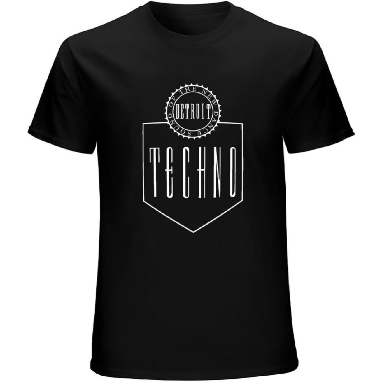 BAI HUA TREE Techno! The New Dance Sound of Detroit Pure Vinyl Cd 1988 Cotton T-Shirt Top Short-Sleeved Black XXXXXL разноцветный