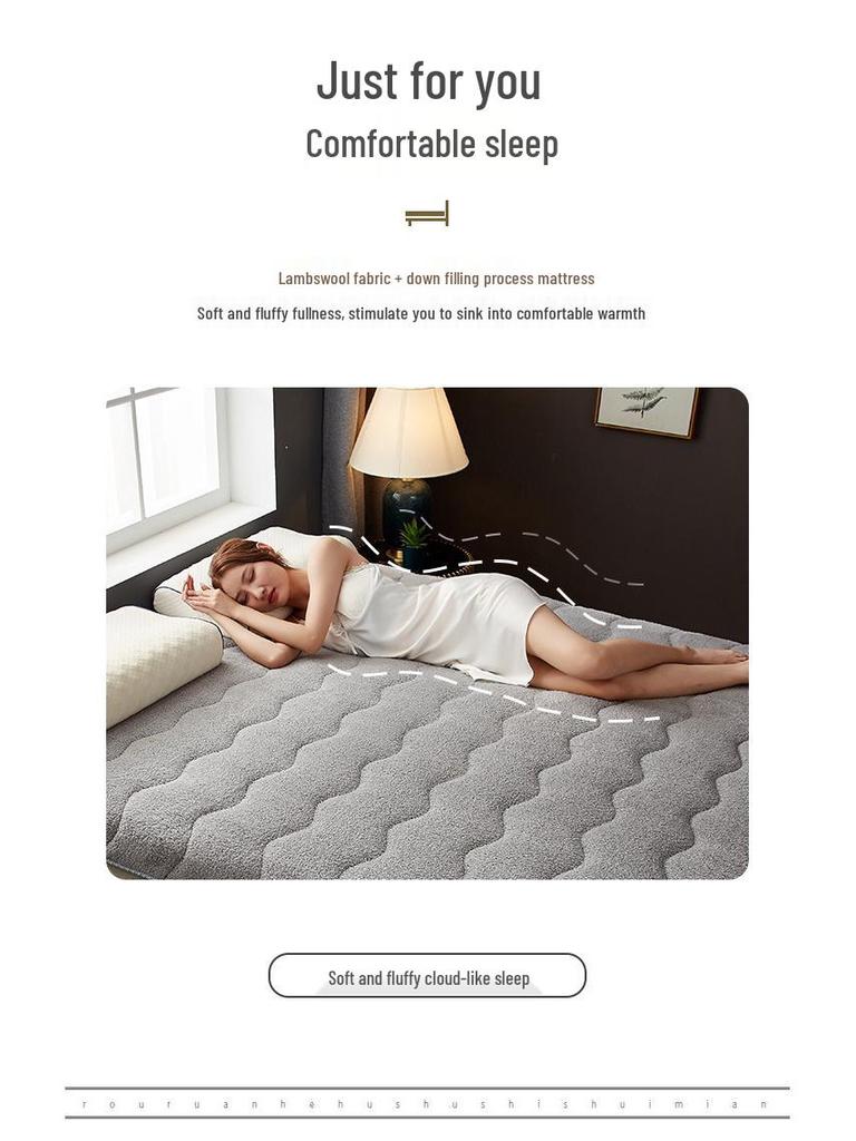 Three-Dimensional Lambswool Mattress Quilt for Single or Double Bed