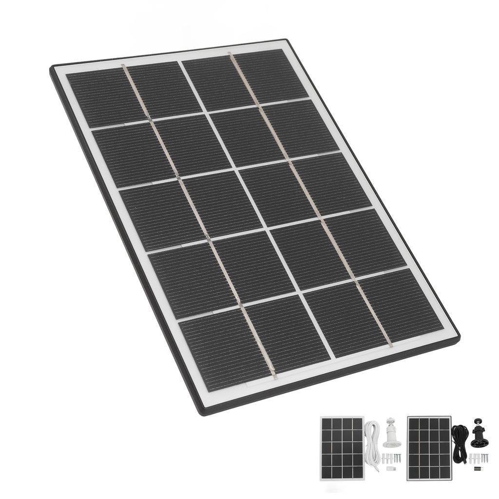 Camera Solar Charging Panel with Bracket 3W 5V Monocrystalline Silicon Type C Security Camera Solar