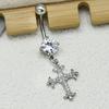 Personality Cross Pendants Navel Rings For Women Zircon Belly Button Nail Body Piercings Jewelry