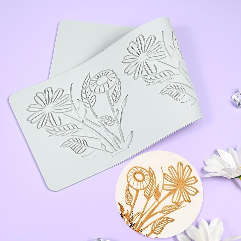 Floral Fondant Lace Mat Flower Vine Bird Theme Round Silicone Mold for Crispy Cake Decoration, Festive Pastry Tools, Natureinspired Design