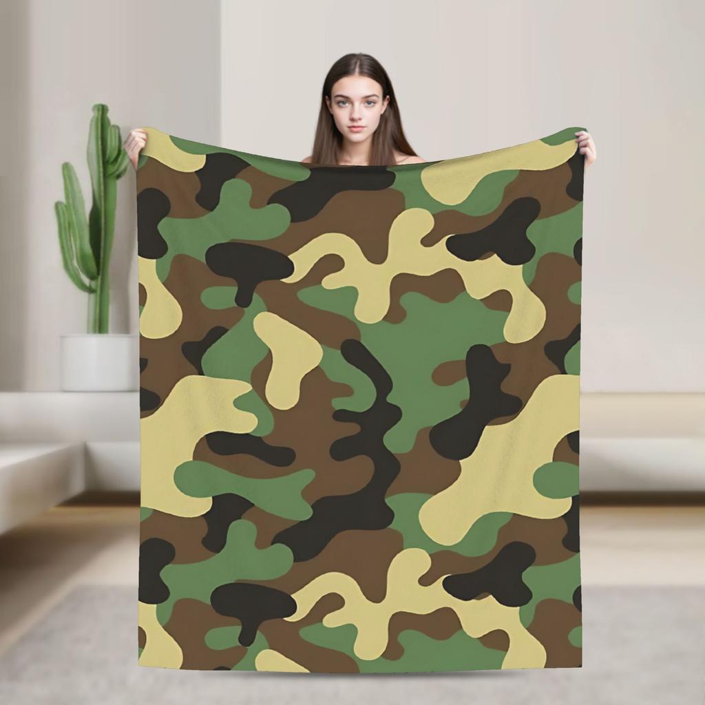 Soft BlanketsGirls Boys Camping Camouflage Military  Bedding Throws  Flannel Bedspread For Bedroom Fashion Sofa Bed Cover