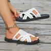 New European and American fashion breathable mesh round head slippers large size soft bottom beach women's slippers