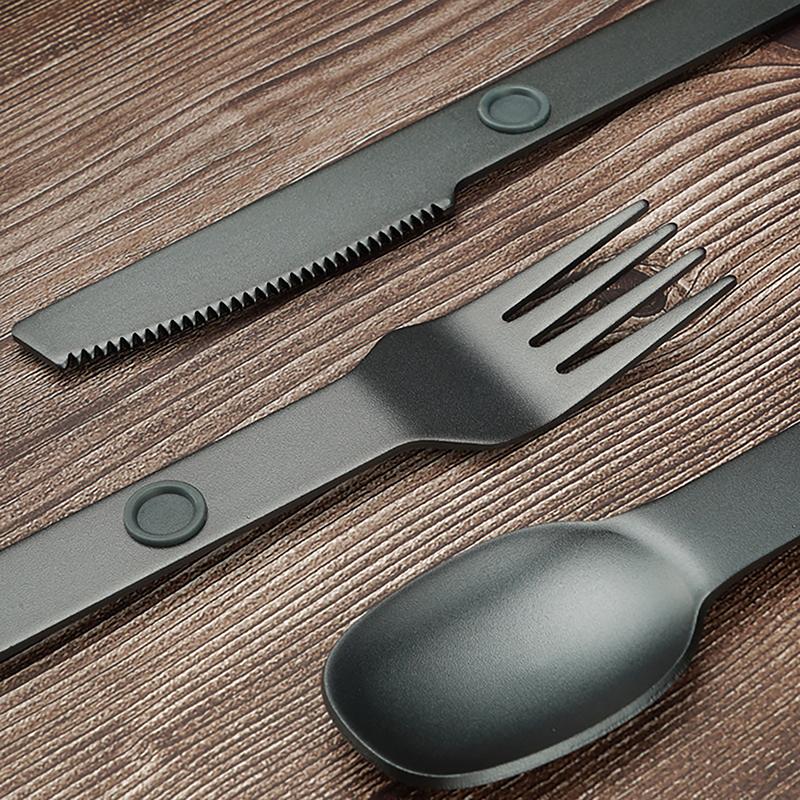 3Pcs Camping Utensils Set Connect Magnetic Knife Fork Spoon Flatware Portable Camping Cutlery Travel Carry Kits Parts