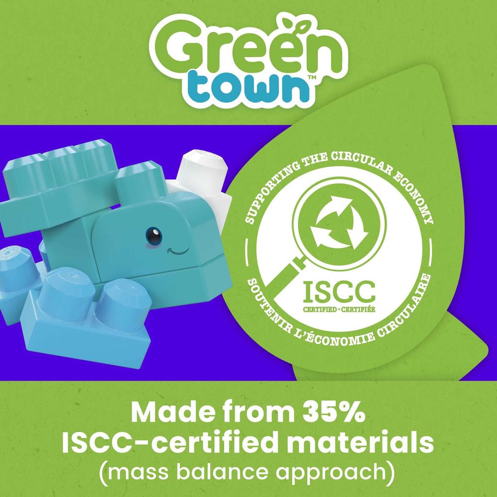 MEGA BLOKS Green Town Cleaning the Sea with Whales Boat and Truck Set Blocks Educational and Learning Toys for Ages 1 and Up Green HPB49